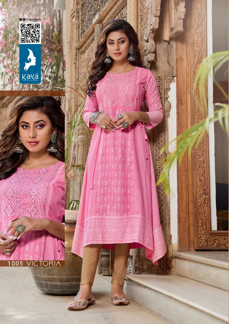 Kaya Victoria Stylish Fancy Ethnic Wear Rayon Printed Designer Kurti Collection